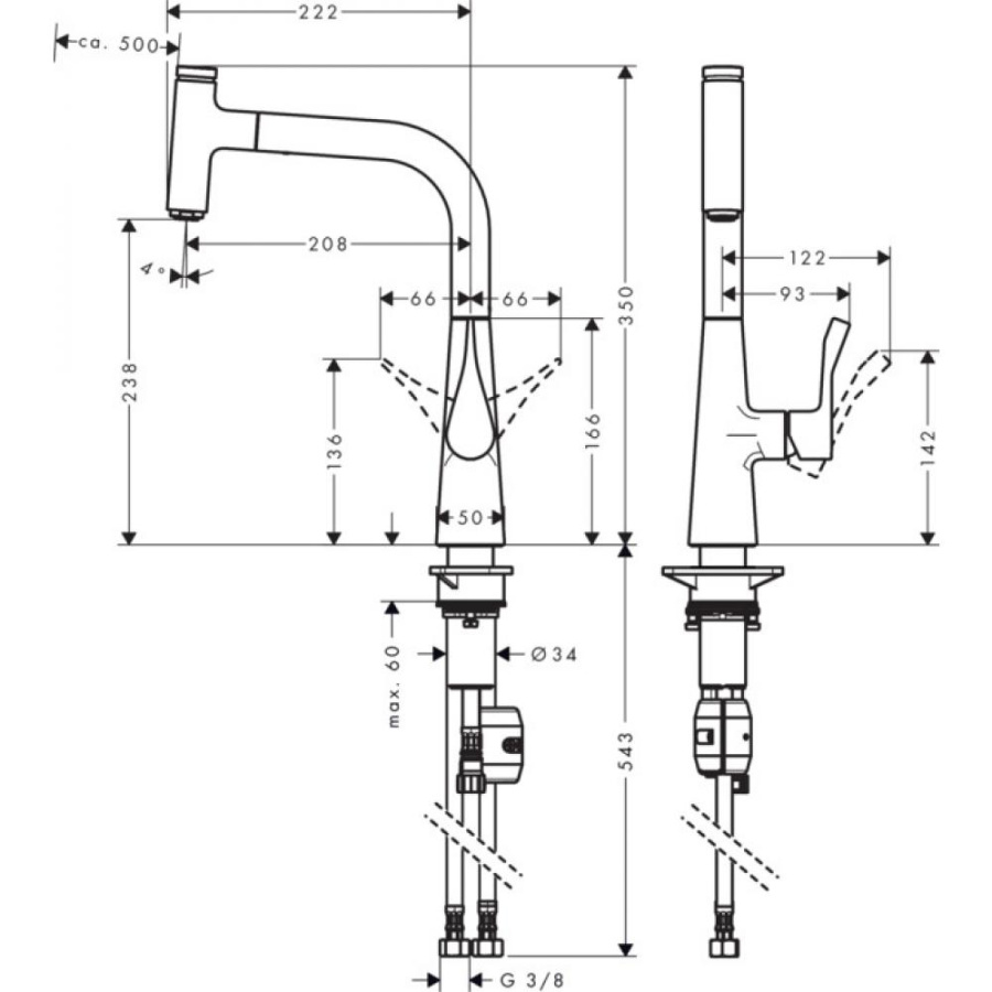 Фото Смеситель для кухонной мойки hansgrohe Metris Select 14857000