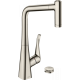 Фото Смеситель для кухни hansgrohe Metris Select M71 320, 2jet, sBox 73806800 на 2 отверстия, с вытяжным душем сталь
